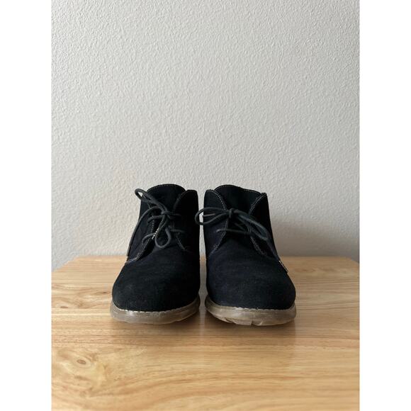 Eddie Bauer “Valerie” Black Suede Leather Chukka Ankle Boots Fur Lined 8.5 - Picture 2 of 10